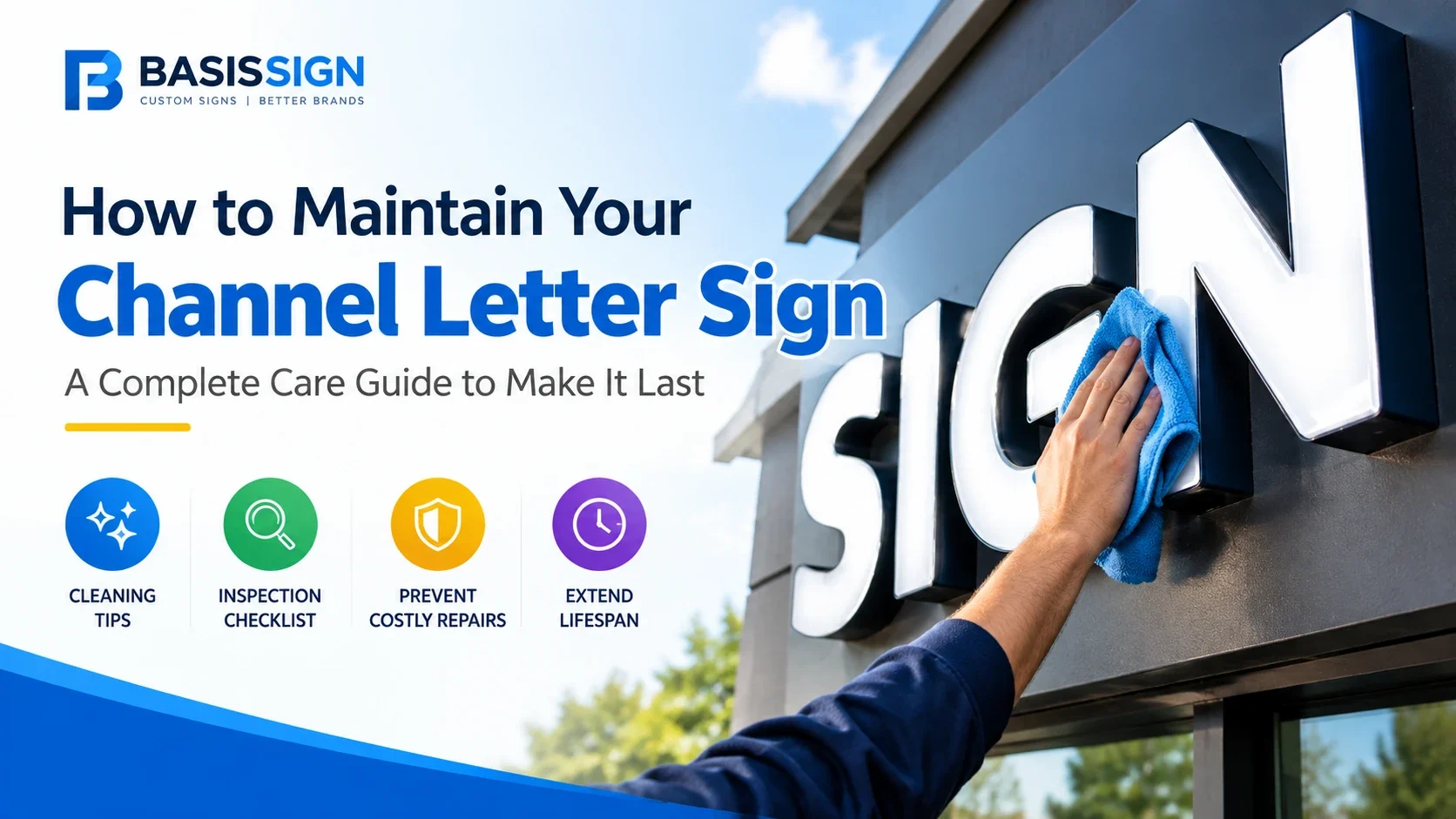 maintain channel letter sign
